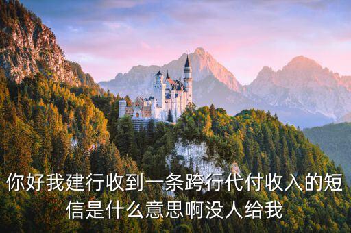你好我建行收到一條跨行代付收入的短信是什么意思啊沒人給我