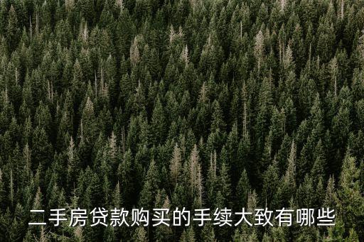 二手房貸款購買的手續(xù)大致有哪些