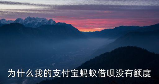 為什么我的支付寶螞蟻借唄沒有額度，為什么我的螞蟻借唄沒有額度