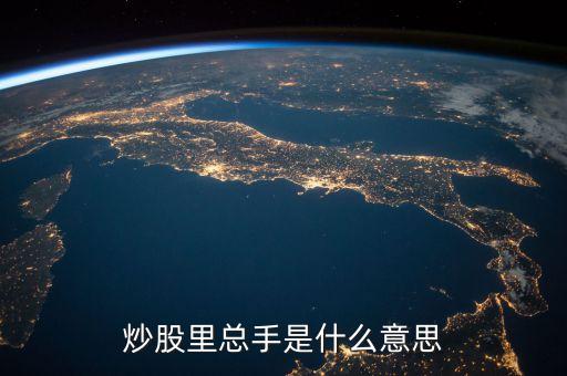 股票總手是什么意思，股票術(shù)語什么叫總手