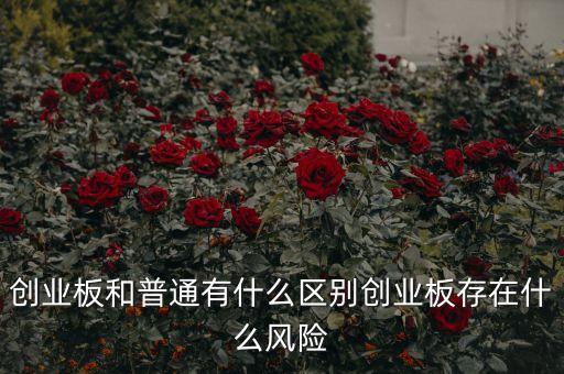 創(chuàng)業(yè)板和普通有什么區(qū)別創(chuàng)業(yè)板存在什么風險