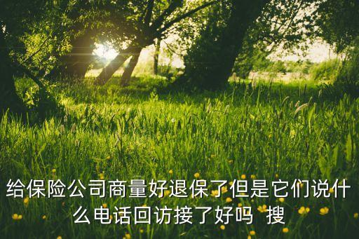 給保險(xiǎn)公司商量好退保了但是它們說什么電話回訪接了好嗎  搜