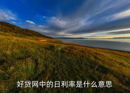 好貸網(wǎng)中的日利率是什么意思