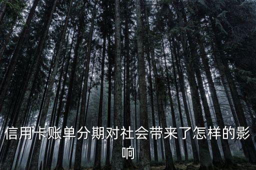 信用卡賬單分期對(duì)社會(huì)帶來(lái)了怎樣的影響