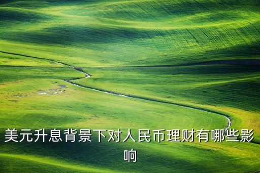 美元升息背景下對人民幣理財(cái)有哪些影響
