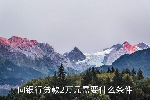 貸2萬需要什么條件，貸款兩萬需要什么條件