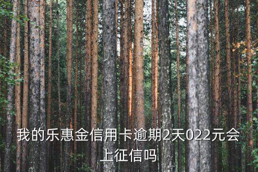 我的樂惠金信用卡逾期2天022元會上征信嗎