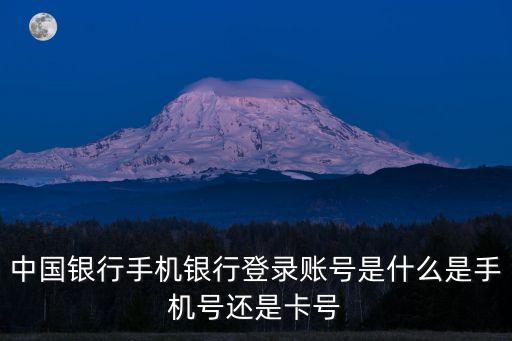 中國銀行手機銀行登錄賬號是什么是手機號還是卡號