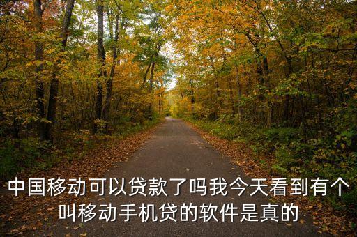 中國(guó)移動(dòng)可以貸款了嗎我今天看到有個(gè)叫移動(dòng)手機(jī)貸的軟件是真的