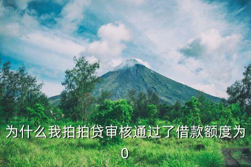 為什么拍拍貸額度為0，為什么剛開始拍拍貸有額度申請?zhí)犷~之后卻變成了0