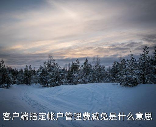客戶(hù)端指定帳戶(hù)管理費(fèi)減免是什么意思