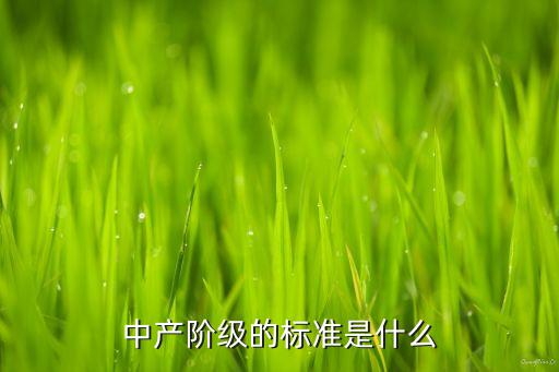 我國中產(chǎn)階級標準是什么，在中國多少錢算中產(chǎn)階級
