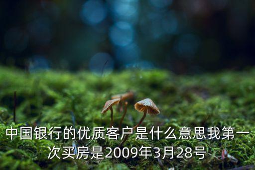 中國(guó)銀行的優(yōu)質(zhì)客戶(hù)是什么意思我第一次買(mǎi)房是2009年3月28號(hào)