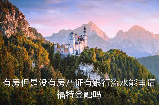 有房但是沒有房產(chǎn)證有銀行流水能申請(qǐng)福特金融嗎