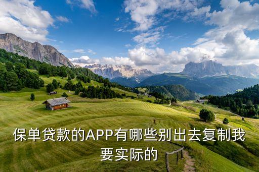 保單貸款的APP有哪些別出去復(fù)制我要實(shí)際的