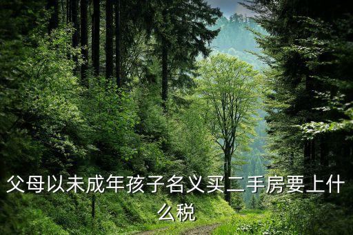 父母以未成年孩子名義買二手房要上什么稅