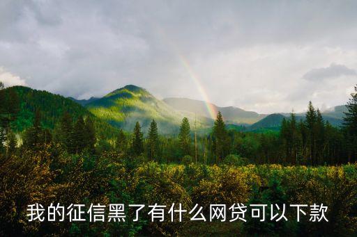 我的征信黑了有什么網(wǎng)貸可以下款