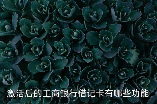 激活后的工商銀行借記卡有哪些功能