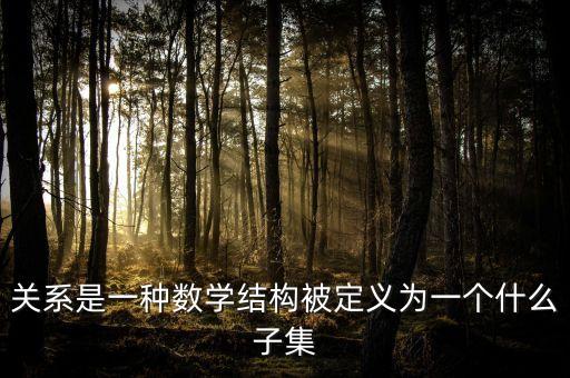 關(guān)系是一種數(shù)學(xué)結(jié)構(gòu)被定義為一個(gè)什么子集