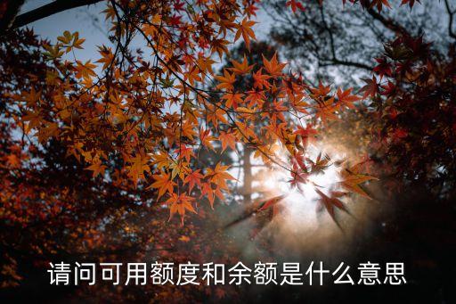 請問可用額度和余額是什么意思