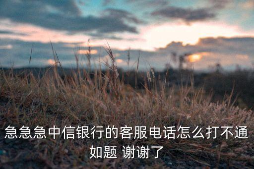急急急中信銀行的客服電話(huà)怎么打不通如題 謝謝了