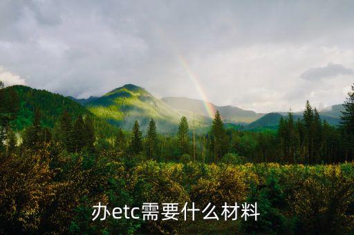 辦理etc都填寫什么東西，辦etc需要什么材料