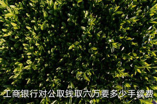 對(duì)公賬戶取錢需要什么手續(xù)費(fèi)嗎，工商銀行對(duì)公取錢取六萬要多少手續(xù)費(fèi)