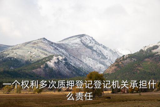 一個權利多次質押登記登記機關承擔什么責任