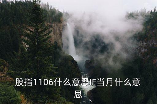 滬深當(dāng)月是什么意思，股指1106什么意思IF當(dāng)月什么意思