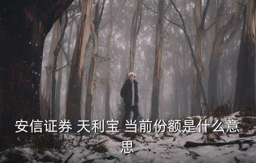 安信證券天利寶是什么，安信證券月租寶安全嗎