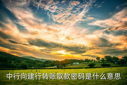 中行轉(zhuǎn)賬需要取款密碼是什么意思，中行向建行轉(zhuǎn)賬取款密碼是什么意思