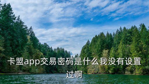 卡盟的默認(rèn)密碼是什么，卡盟app交易密碼是什么我沒有設(shè)置過啊