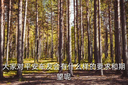 大家對平安車友會有什么樣的要求和期望呢