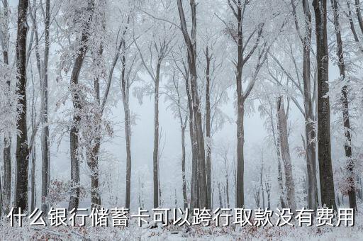 什么銀行卡能跨行取錢，什么銀行儲(chǔ)蓄卡可以跨行取款沒有費(fèi)用