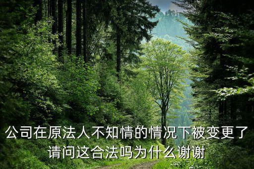 公司在原法人不知情的情況下被變更了請(qǐng)問(wèn)這合法嗎為什么謝謝