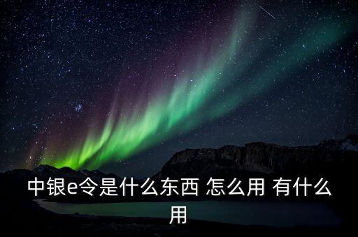 中國(guó)銀行中銀e盾是什么意思，中國(guó)銀行的中銀e令是干什么的怎么用