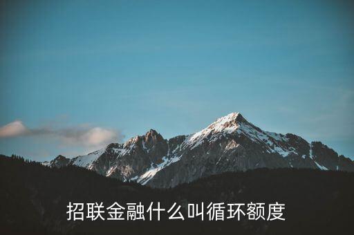 招聯(lián)金融什么叫循環(huán)額度