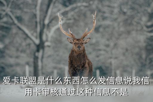 愛卡聯(lián)盟是什么東西怎么發(fā)信息說我信用卡審核通過這種信息不是