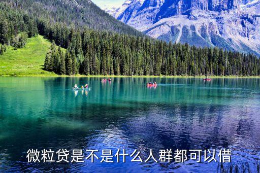微粒貸是不是什么人群都可以借