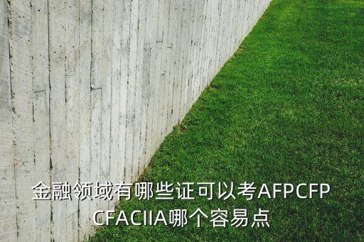 金融領(lǐng)域有哪些證可以考AFPCFPCFACIIA哪個(gè)容易點(diǎn)