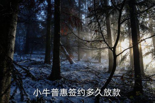 小牛普惠簽約多久放款