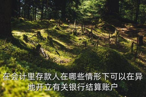 在會(huì)計(jì)里存款人在哪些情形下可以在異地開(kāi)立有關(guān)銀行結(jié)算賬戶(hù)