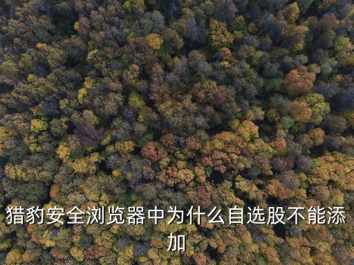 為什么添加不了自選股，為什么添加自選股添加不上