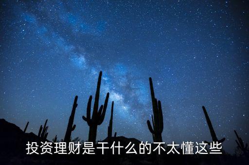 投資理財(cái)是干什么的不太懂這些