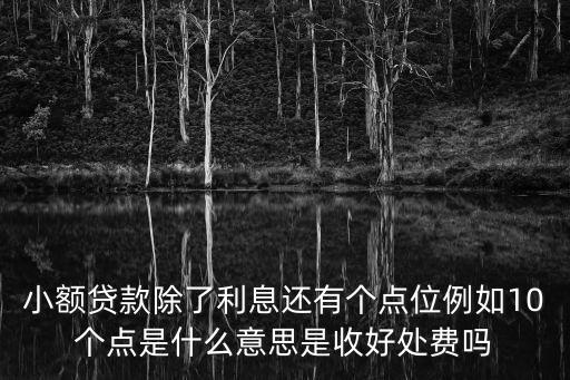 什么是點(diǎn)位，小額貸款除了利息還有個(gè)點(diǎn)位例如10個(gè)點(diǎn)是什么意思是收好處費(fèi)嗎