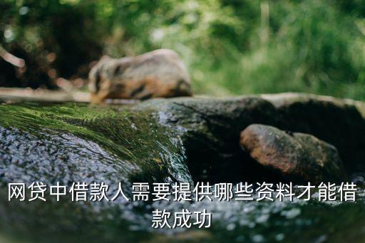 網(wǎng)貸中借款人需要提供哪些資料才能借款成功