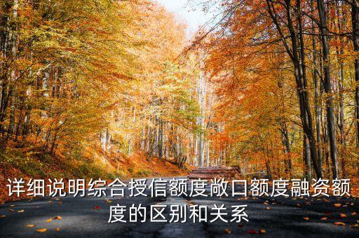詳細(xì)說明綜合授信額度敞口額度融資額度的區(qū)別和關(guān)系