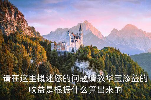 國(guó)華天添益是什么，國(guó)債逆回購(gòu)余額寶華寶添益三個(gè)哪個(gè)的利息收入高