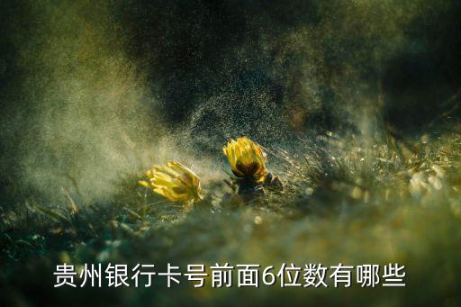 貴州銀行卡號前面6位數(shù)有哪些