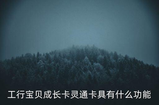 工行寶貝成長卡靈通卡具有什么功能